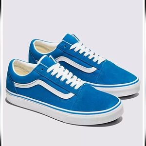 Vans Old Skool Mediterranean Blue Leather and Canvas Sneaker Shoe